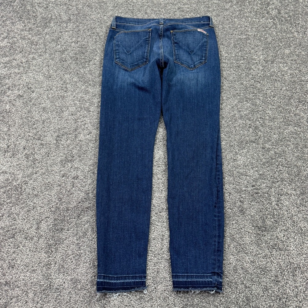 Hudson Jeans Womens 27 Blue Cropped Fray Stretch Preppy City Casual Logo Pockets - Picture 2 of 9